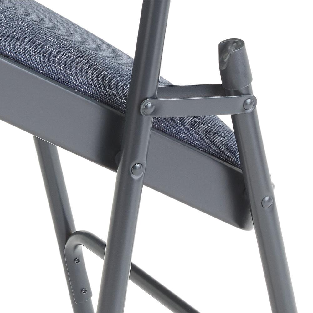 NPS® 2300 Series Deluxe Fabric Upholstered Triple Brace Double Hinge Premium Folding Chair, Imperial Blue (Pack of 4)