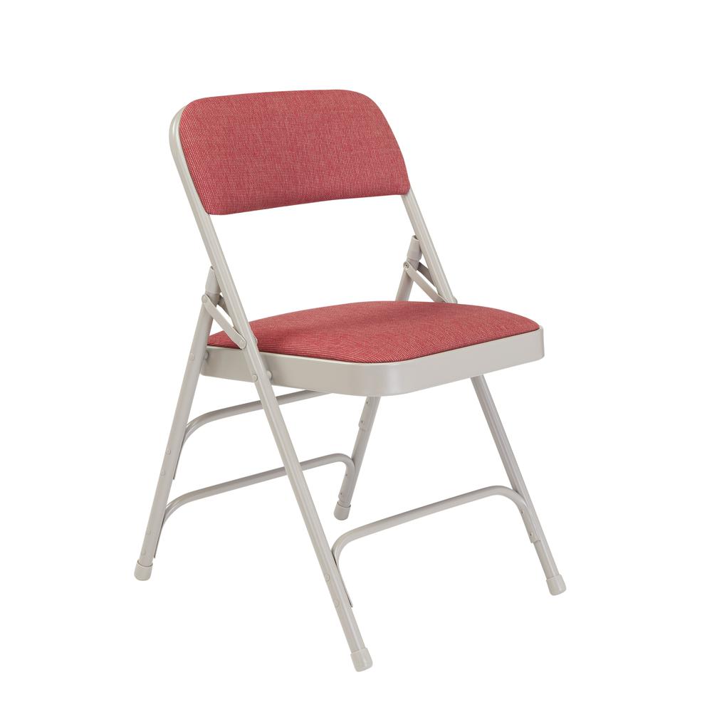 NPS® 2300 Series Deluxe Fabric Upholstered Triple Brace Double Hinge Premium Folding Chair, Majestic Cabernet (Pack of 4)