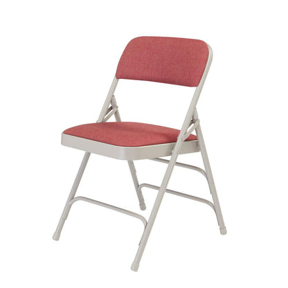 NPS® 2300 Series Deluxe Fabric Upholstered Triple Brace Double Hinge Premium Folding Chair, Majestic Cabernet (Pack of 4)
