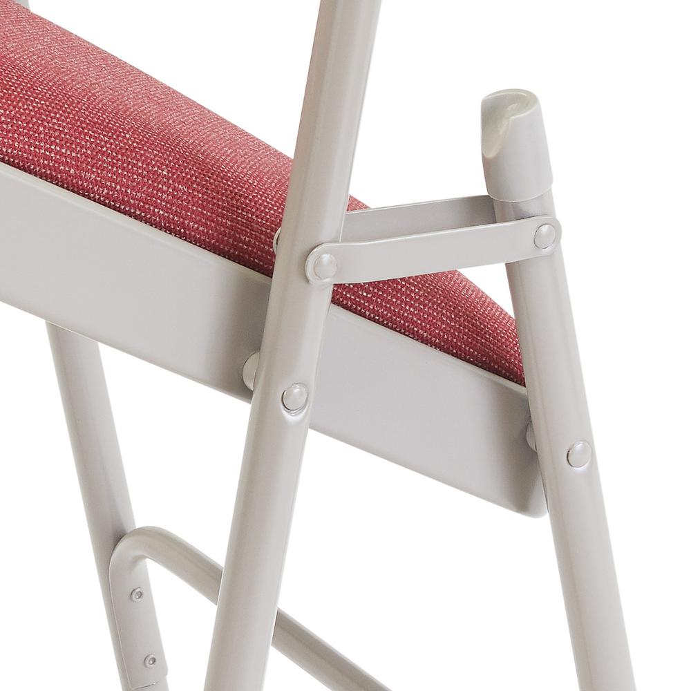 NPS® 2300 Series Deluxe Fabric Upholstered Triple Brace Double Hinge Premium Folding Chair, Majestic Cabernet (Pack of 4)