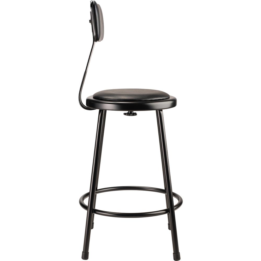 (4 Pack) NPS® 24"Heavy Duty Vinyl Padded Steel Stool With Backrest, Black
