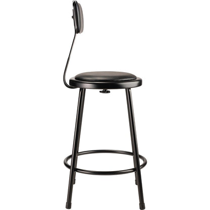 (4 Pack) NPS® 24"Heavy Duty Vinyl Padded Steel Stool With Backrest, Black
