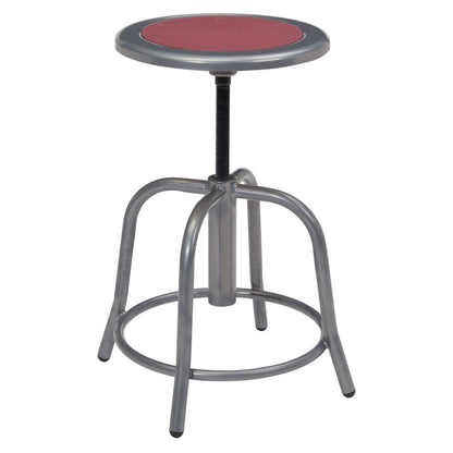 NPS® 18” - 24” Height Adjustable Swivel Stool, Burgundy Seat and Grey Frame