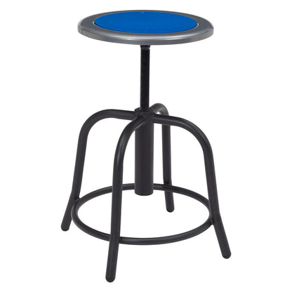 NPS® 18” - 24” Height Adjustable Swivel Stool, Persian Blue Seat and Black Frame