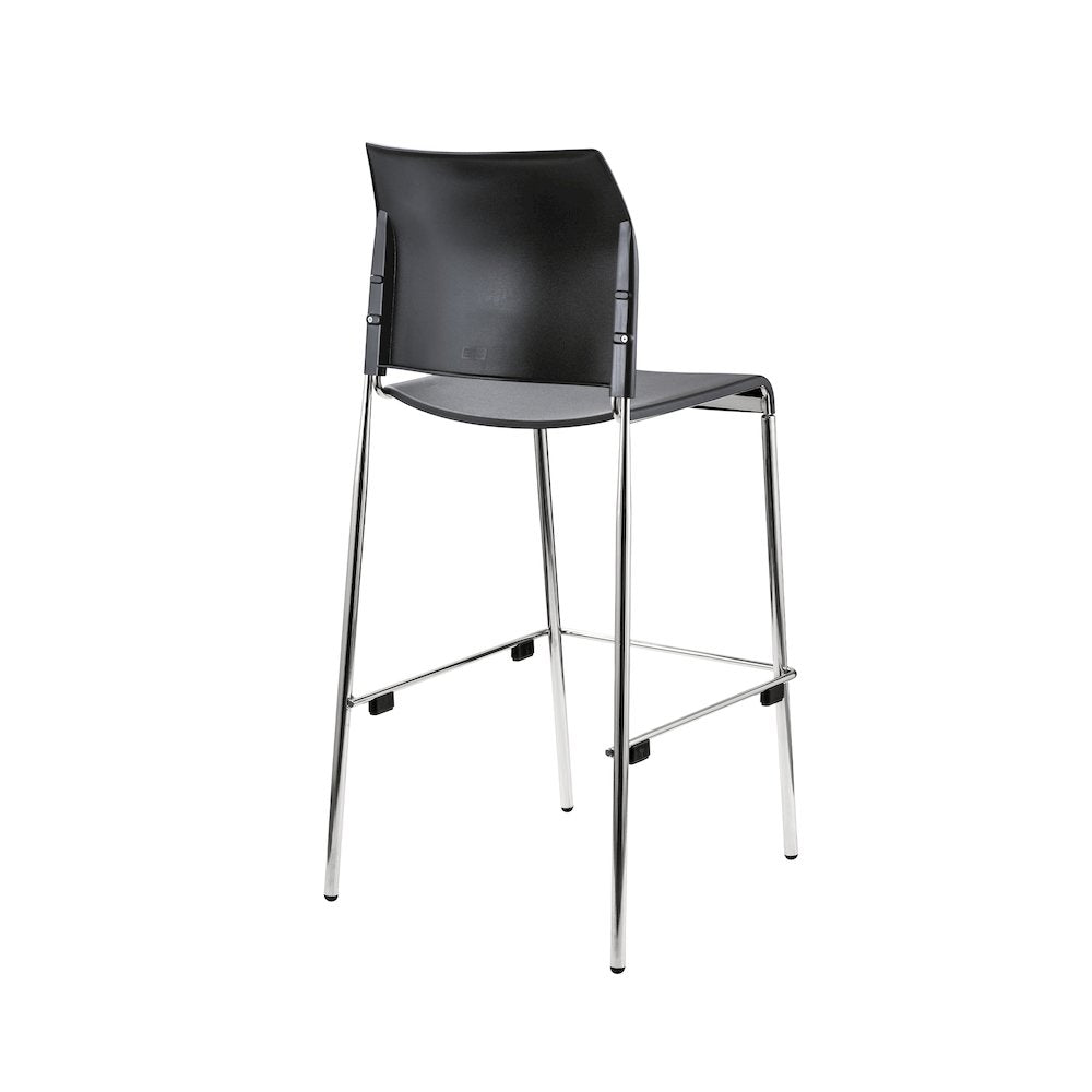 Cafetorium Bar Stool, Plastic Seat, Charcoal