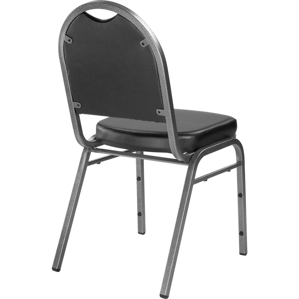 NPS® 9200 Series Premium Vinyl Upholstered Stack Chair, Panther Black Seat/ Silvervein Frame