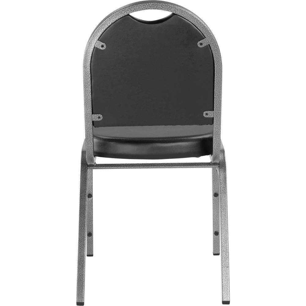 NPS® 9200 Series Premium Vinyl Upholstered Stack Chair, Panther Black Seat/ Silvervein Frame