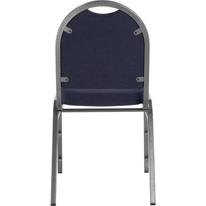 NPS® 9200 Series Premium Fabric Upholstered Stack Chair, Midnight Blue Seat/ Silvervein Frame