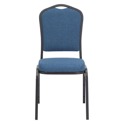 NPS® 9300 Series Deluxe Fabric Upholstered Stack Chair, Natural Blue Seat/Black Sandtex Frame