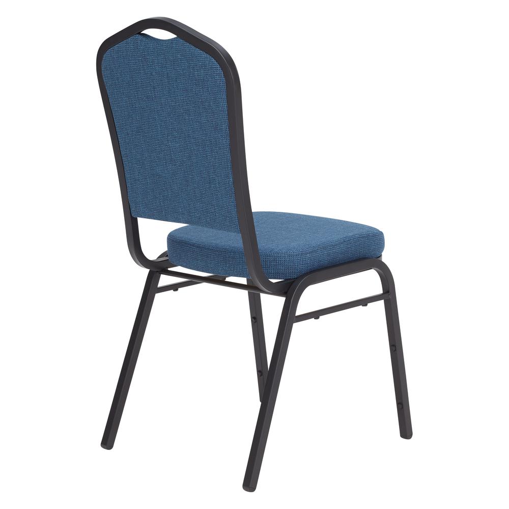 NPS® 9300 Series Deluxe Fabric Upholstered Stack Chair, Natural Blue Seat/Black Sandtex Frame