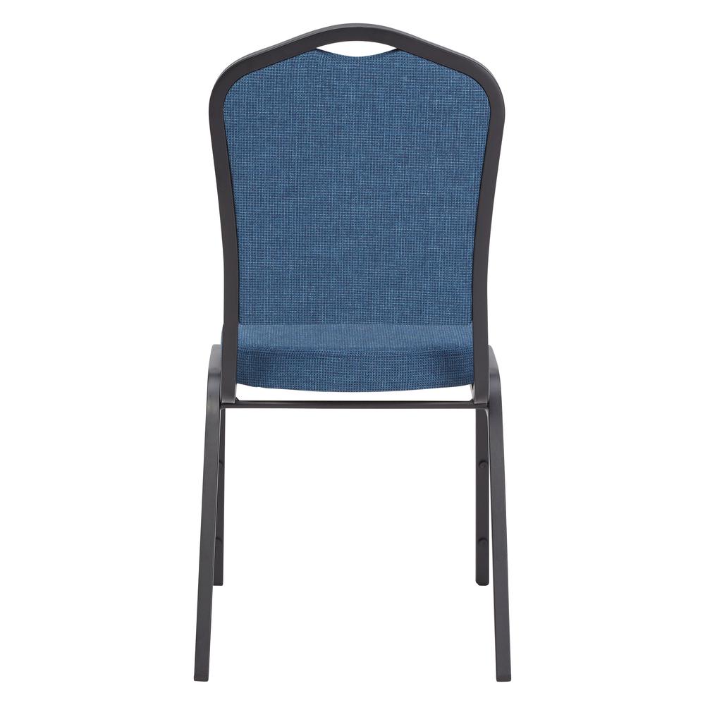 NPS® 9300 Series Deluxe Fabric Upholstered Stack Chair, Natural Blue Seat/Black Sandtex Frame