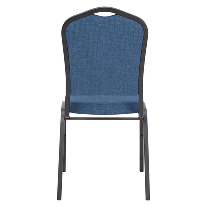 NPS® 9300 Series Deluxe Fabric Upholstered Stack Chair, Natural Blue Seat/Black Sandtex Frame
