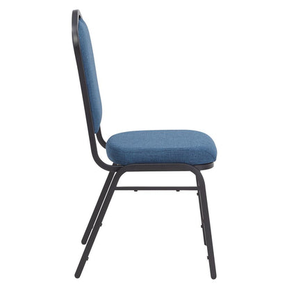 NPS® 9300 Series Deluxe Fabric Upholstered Stack Chair, Natural Blue Seat/Black Sandtex Frame