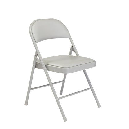 Commercialine® Vinyl Padded Steel Folding Chair, Grey (Pack of 4)