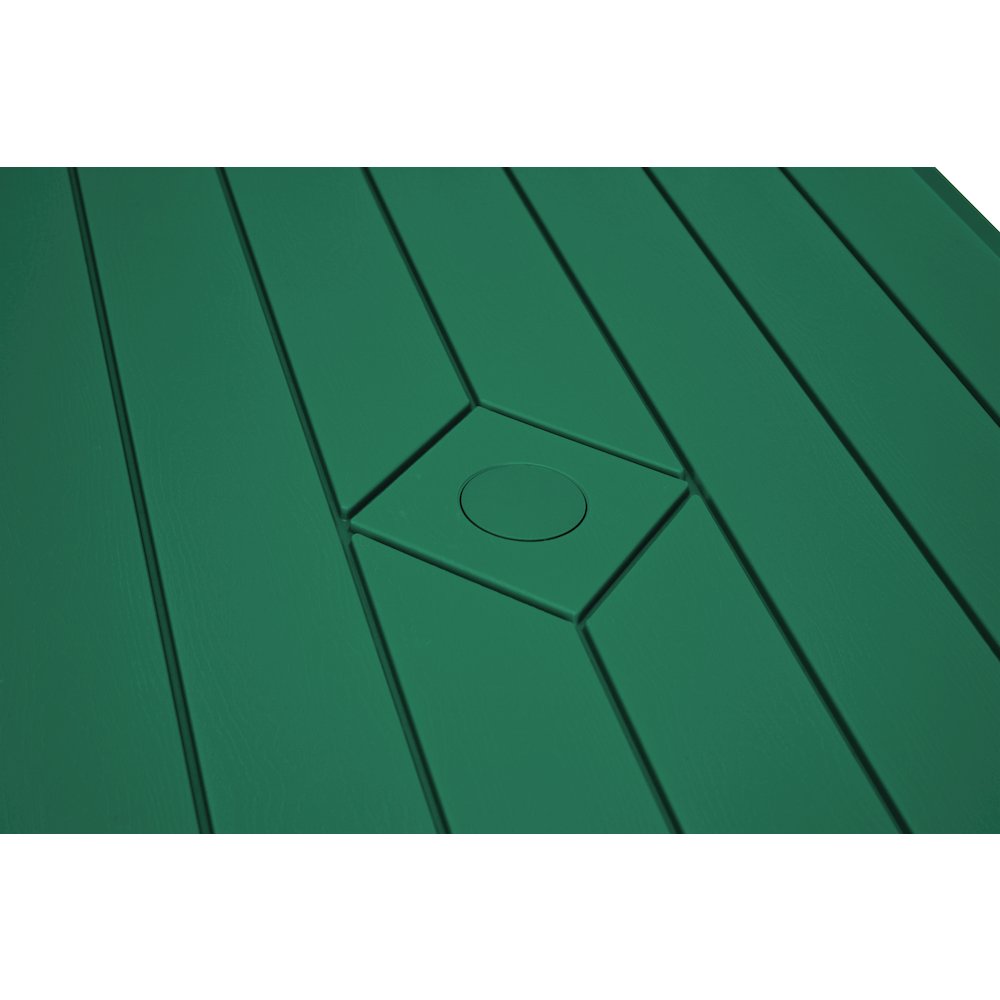 Blow Molded Picnic Table- Green, Black Frame