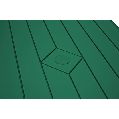 Blow Molded Picnic Table- Green, Black Frame
