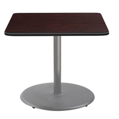 NPS® Café Table, 36" Square, Round Base, 30" Height, Particleboard Core/T-Mold