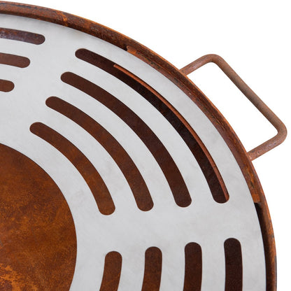 28 in. Fire Pit Outdoor Steel Rusic Firepit Patio Wood Burning Fire Pits
