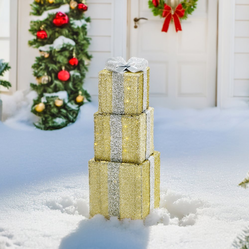 Sunjoy Gift Stack LED Illuminated Planter Spike