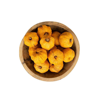 Bag Of Fifteen Dried Miniature Faux Pumpkins - Orange