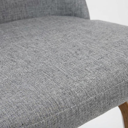 Mid-Century Modern Counter Stool in Walnut and Grey Fabric Set of 2