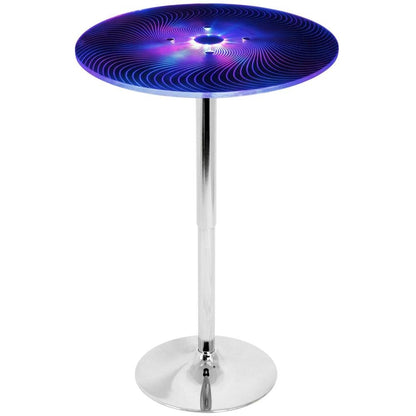 Light Up Adjustable Bar Table with Acrylic and Metal Finish for Modern Bars