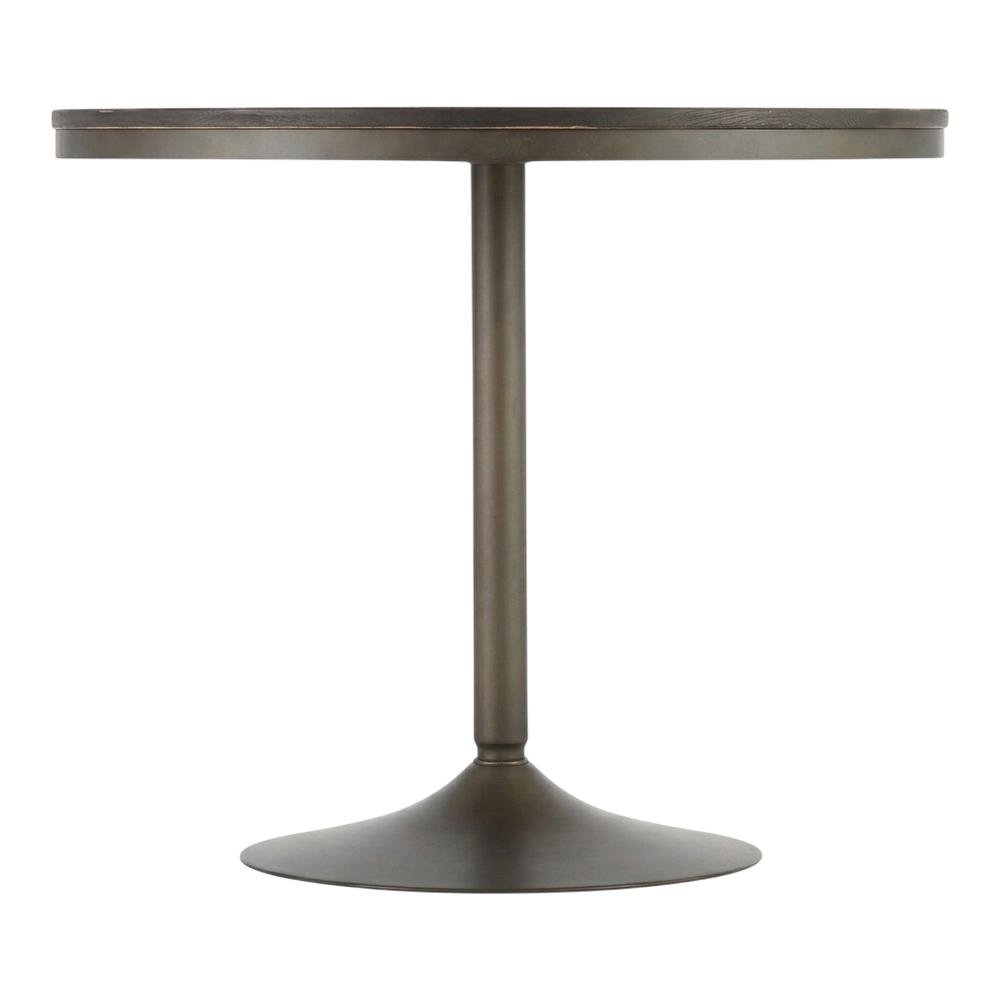 Industrial-style dining table with antique metal frame