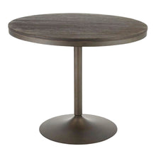 Industrial-style dining table with antique metal frame