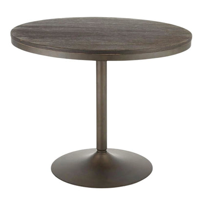 Industrial-style dining table with antique metal frame
