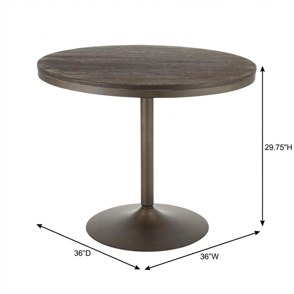Industrial-style dining table with antique metal frame