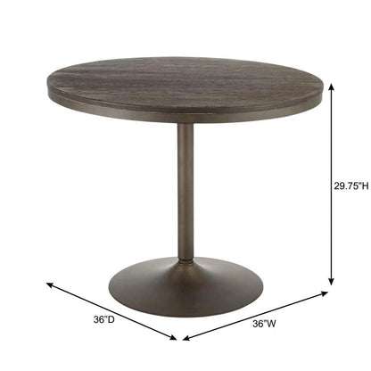 Industrial-style dining table with antique metal frame