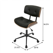 Mid-Century Modern Adjustable Office Chair with Walnut Finish and Black Accents
