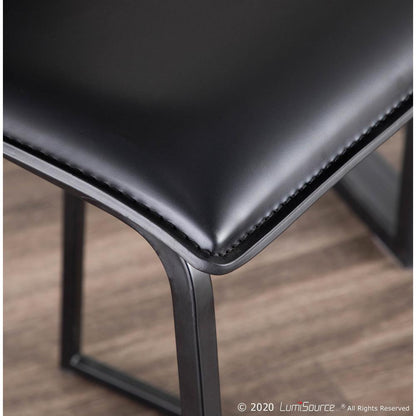 Black Metal, Black PU Mara Counter Stool - Set of 2