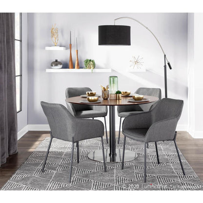 Black Metal, Charcoal Fabric Daniella Dining Chair - Set of 2