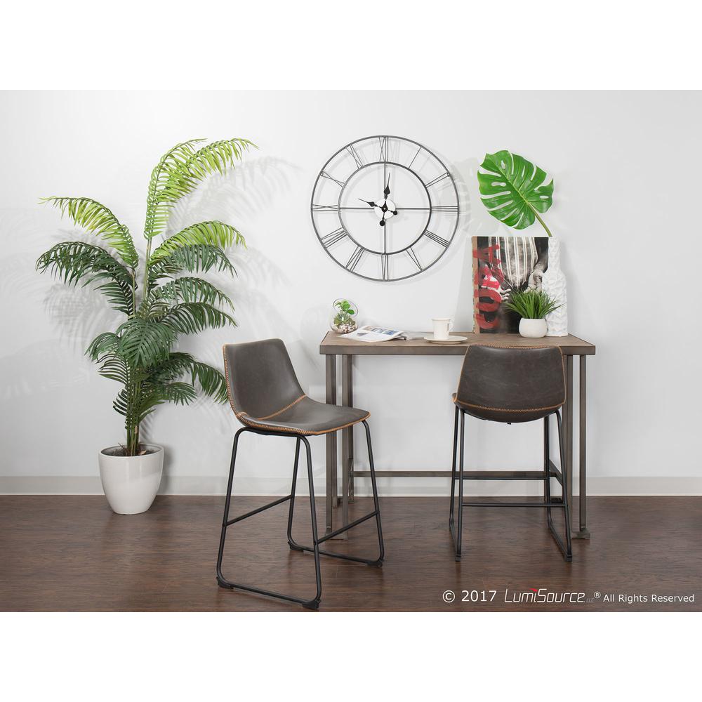 Roman Industrial Counter Table in Grey and Natural