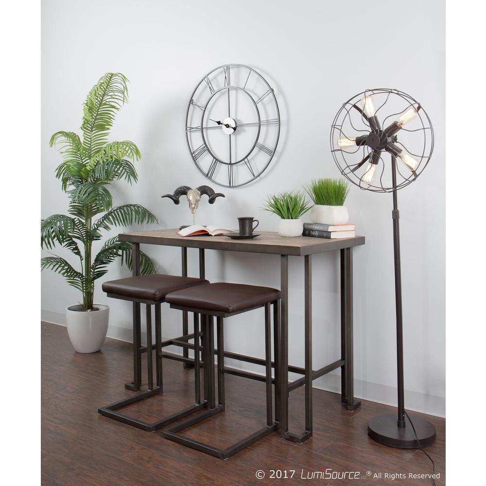 Roman Industrial Counter Table in Grey and Natural