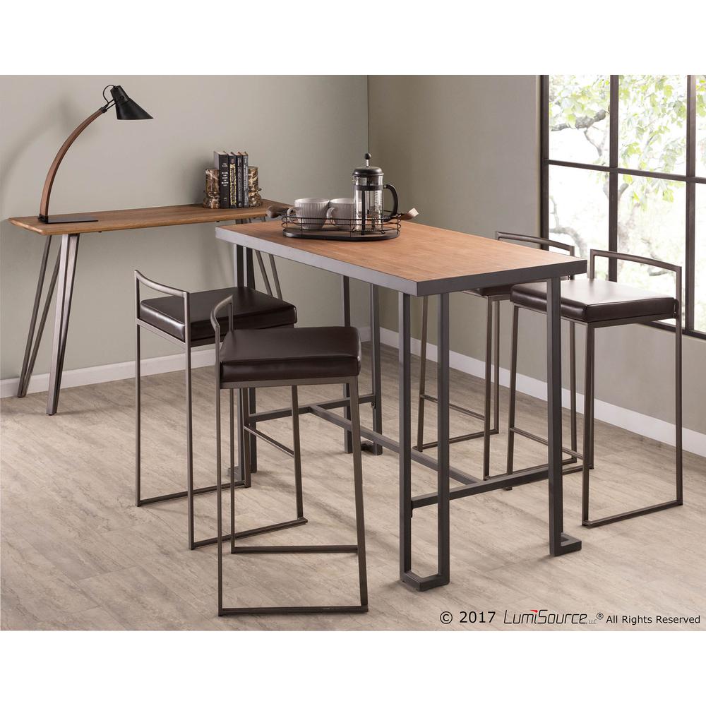 Roman Industrial Counter Table in Grey and Natural