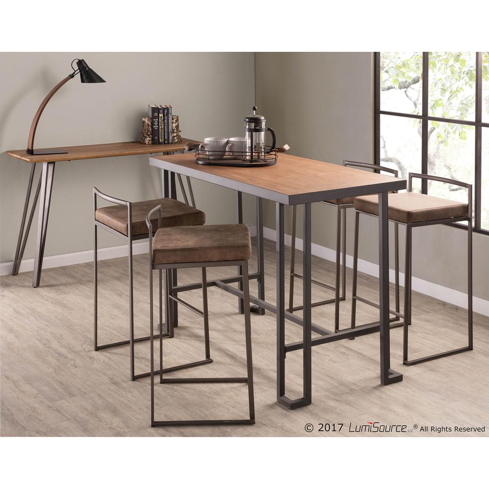 Roman Industrial Counter Table in Grey and Natural