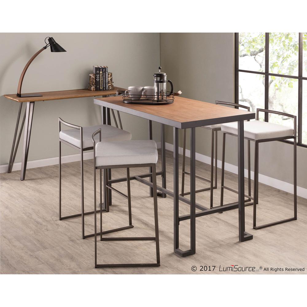 Roman Industrial Counter Table in Grey and Natural