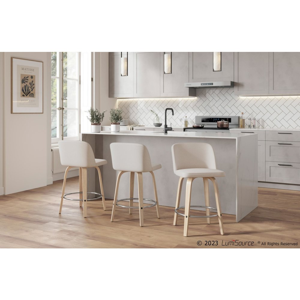 Toriano 24" Fixed-Height Counter Stool - Set of 2