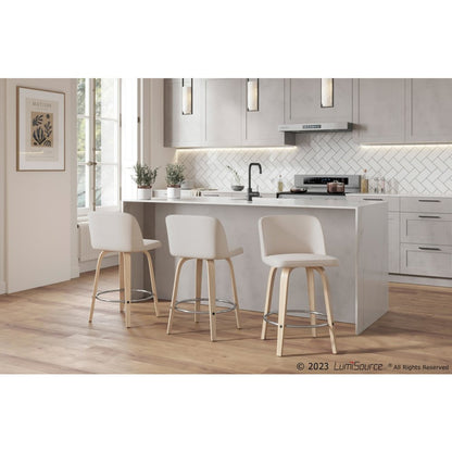 Toriano 24" Fixed-Height Counter Stool - Set of 2