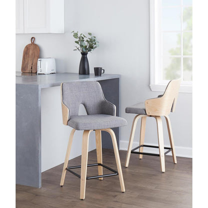 Grey Stella 24" Fixed-Height Counter Stool - Set of 2