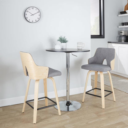 Grey Stella 24" Fixed-Height Counter Stool - Set of 2