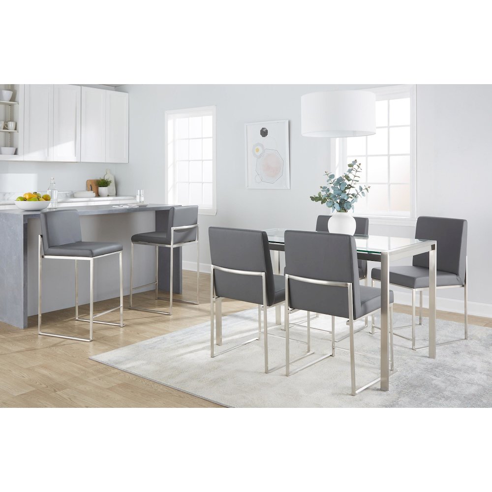 Fuji High Back 26" Fixed-Height Counter Stool - Set Of3