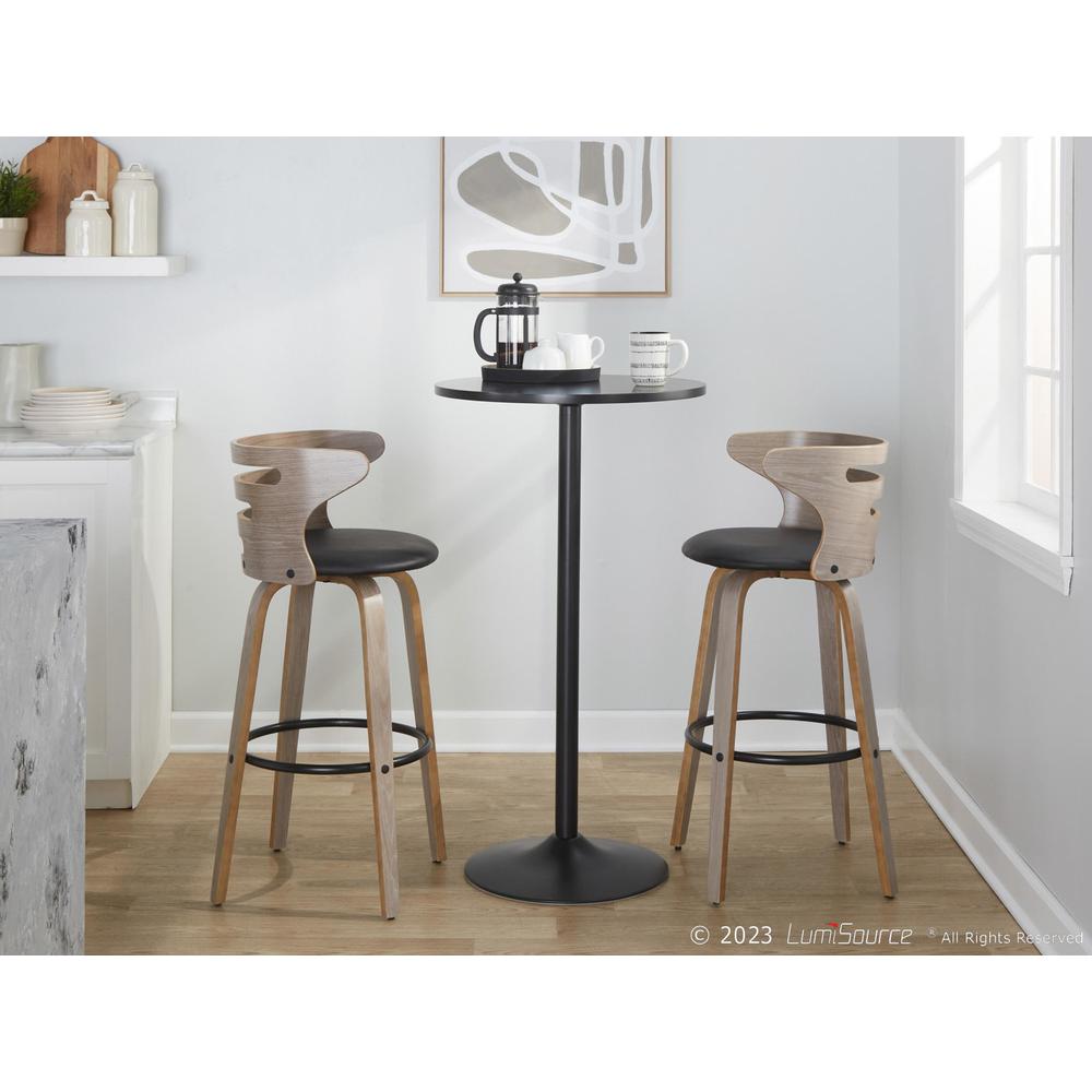 Grey Cosini 30" Fixed-Height Barstool - Set of 2
