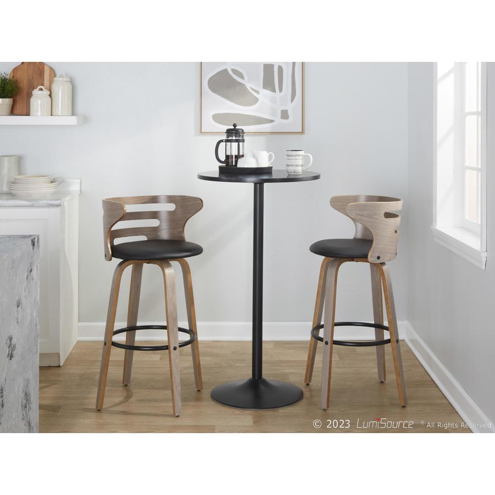 Grey Cosini 30" Fixed-Height Barstool - Set of 2