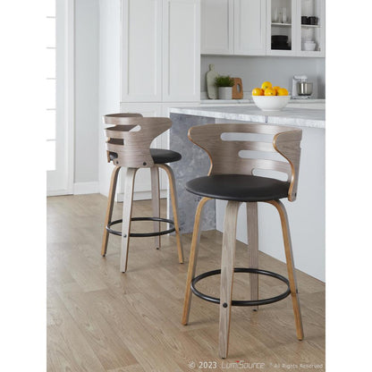 Grey Cosini 26" Fixed-Height Counter Stool - Set of 2