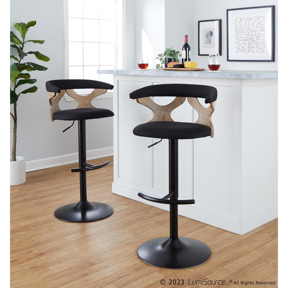 White Gardenia Adjustable Barstool - Set of 2