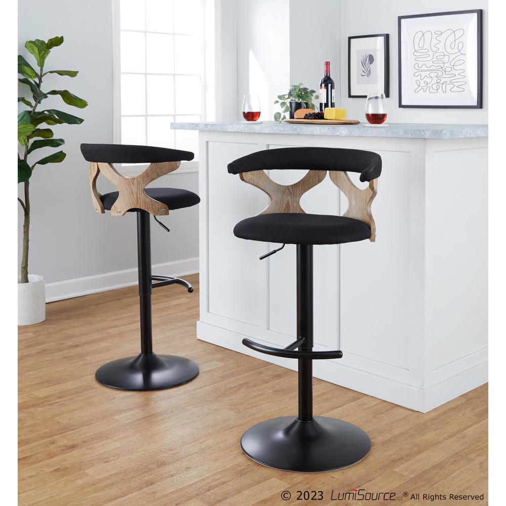 White Gardenia Adjustable Barstool - Set of 2