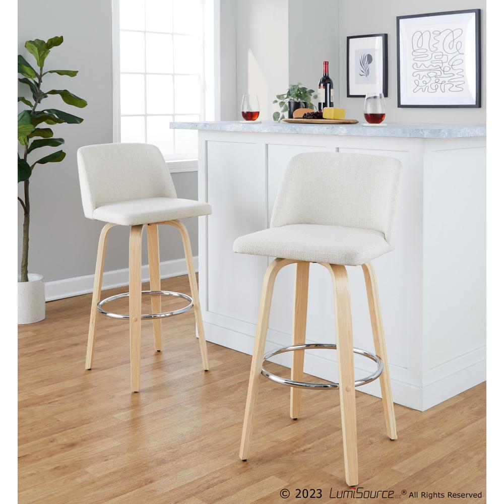 Brown Toriano 30" Fixed-Height Barstool - Set of 2